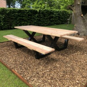 picknicktafel stalen x poten