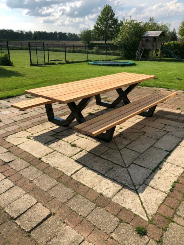 picknicktafel stalen x frame douglas