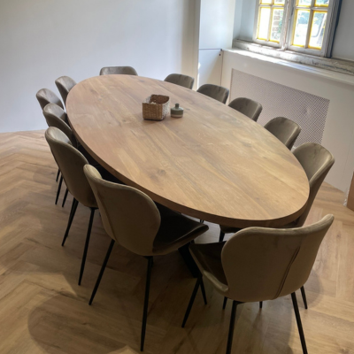 Eikentafel Ovaal Matrix Onderstel - Afbeelding 2