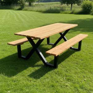 Picknicktafel stalen x poot