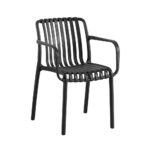 Tuinstoel Fleur | Zwart met armleuning