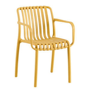 Tuinstoel Fleur | Geel met armleuning